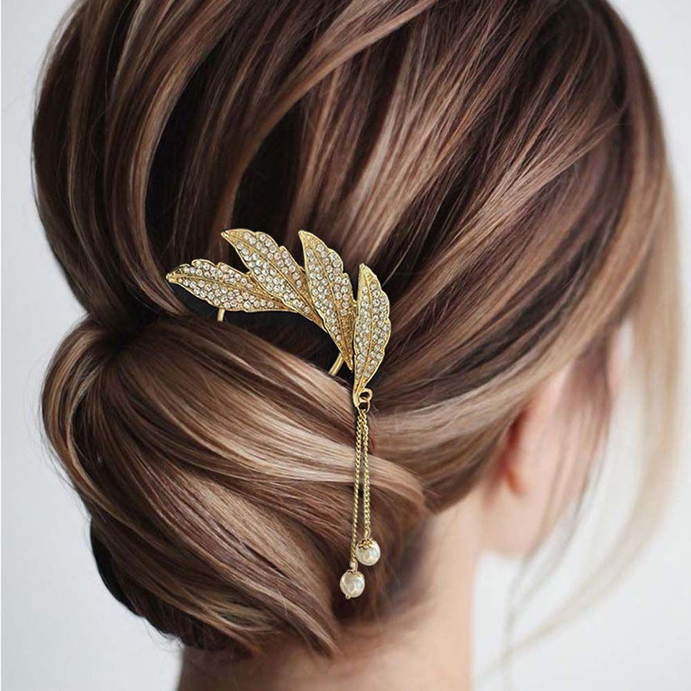 Trâm Cài Tóc Chữ U Bằng Kim Loại Phối Tua Rua Và Ngọc Trai Phong Cách Trung Hoa Cổ Điển Thời Trang