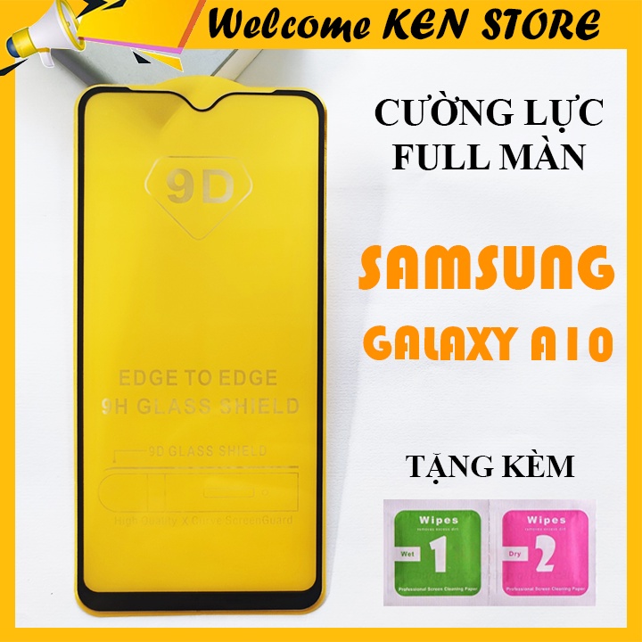 Kính Cường Lực Samsung Galaxy A10 9D Full Keo Full Màn - Miếng Dán Màn HÌnh Cao Cấp - Viền Đen