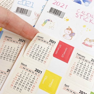 Miếng dán lịch năm 2021 dễ thương