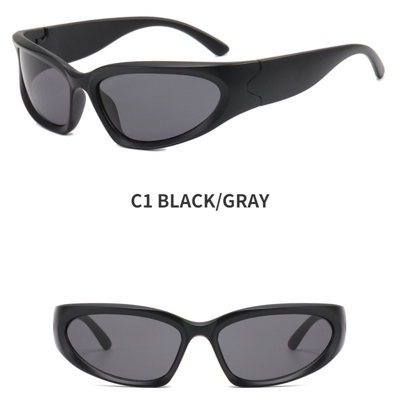 Kính Mát Thể Thao Tròng Gương Màu Sắc Kẹo Ngọt Phong Cách Steampunk Cho Nữ