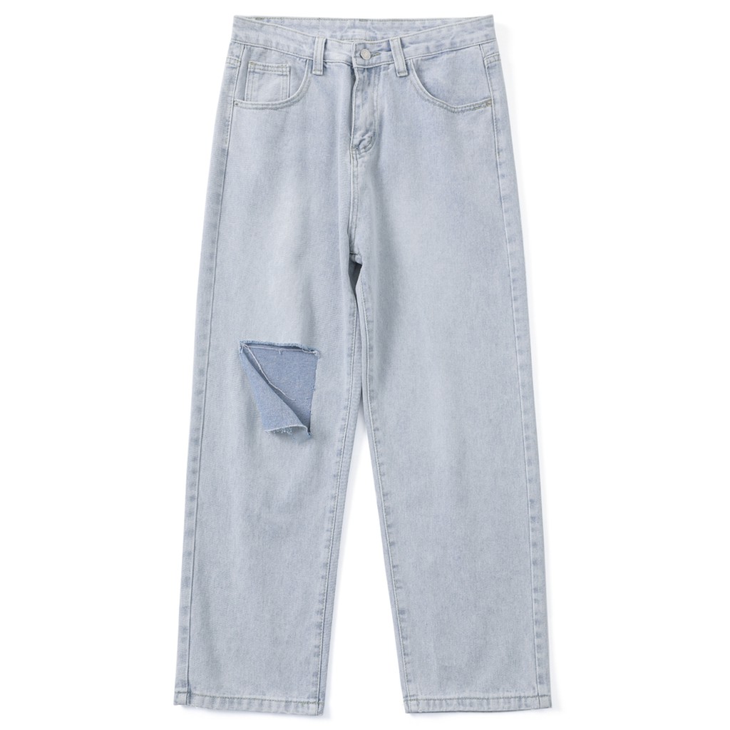 Quần Jean nam - Baggy Jean Nam ống rông hàn quốc - Rách Kiểu