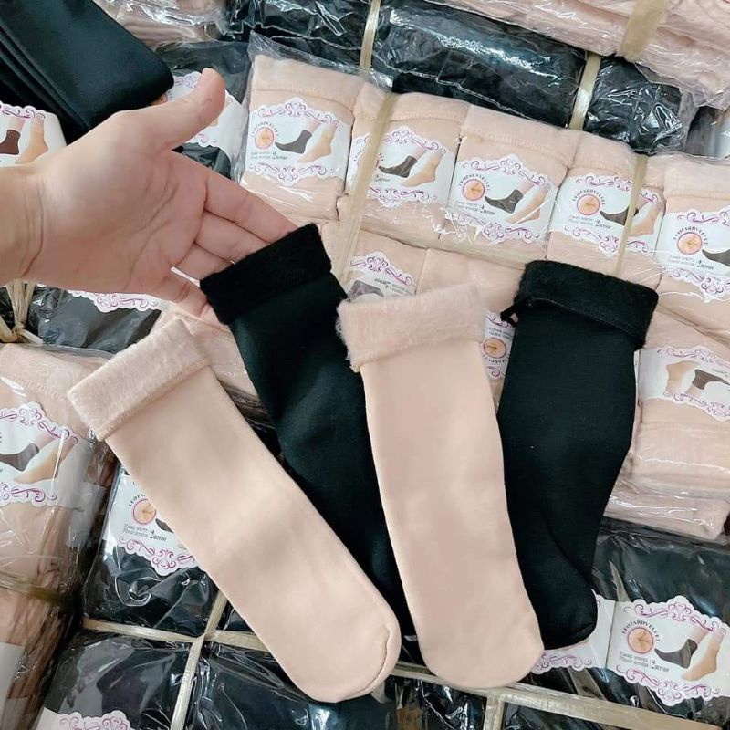 SET 5 ĐÔI TẤT NỮ LÓT LÔNG SIÊU ẤM