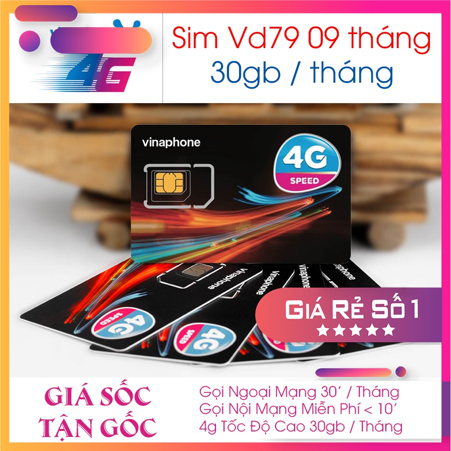 [ GIÁ GỐC ] SIM 4G VINAPHONE VD149 - D60G - VD79 MIỄN PHÍ 4G LÊN TỚI 120GB / THÁNG - Dùng Thả Ga Không Lo Về Giá