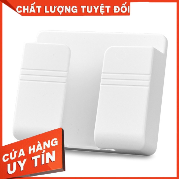 HH Kệ Đựng Remote Để Điện Thoại Dán Tường Có Khe Luồn Dây Sạc Tiện Lợi