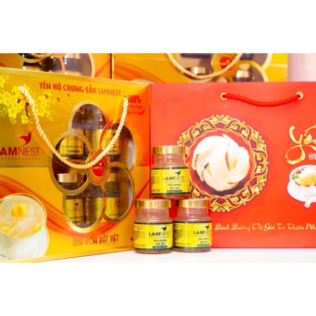Combo 1 Hộp (6 Hũ)Yến Sào Lamnest Loại Hũ Sứ Cao Cấp