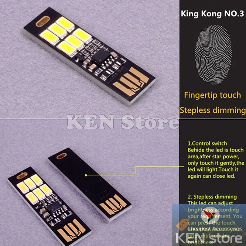 Đèn led, bóng led USB siêu sáng cảm ứng chạm tắt/mở/tăng/giảm độ sáng