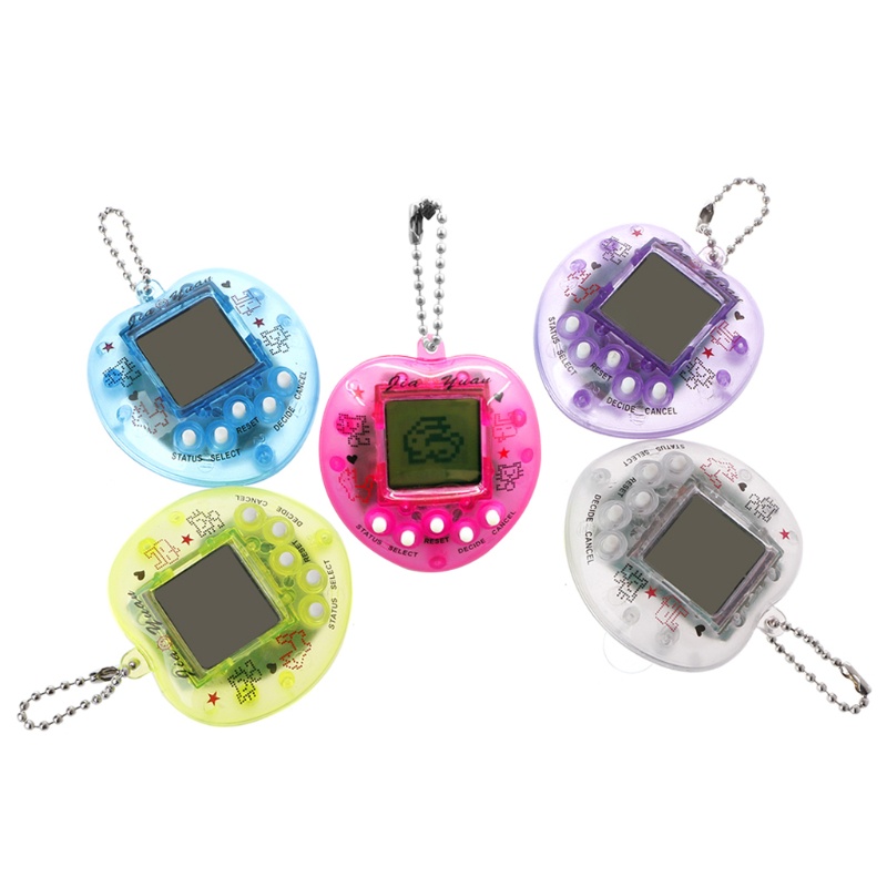 Máy chơi game nuôi thú ảo màn hình LCD kèm móc khóa hình trái tim dễ thương