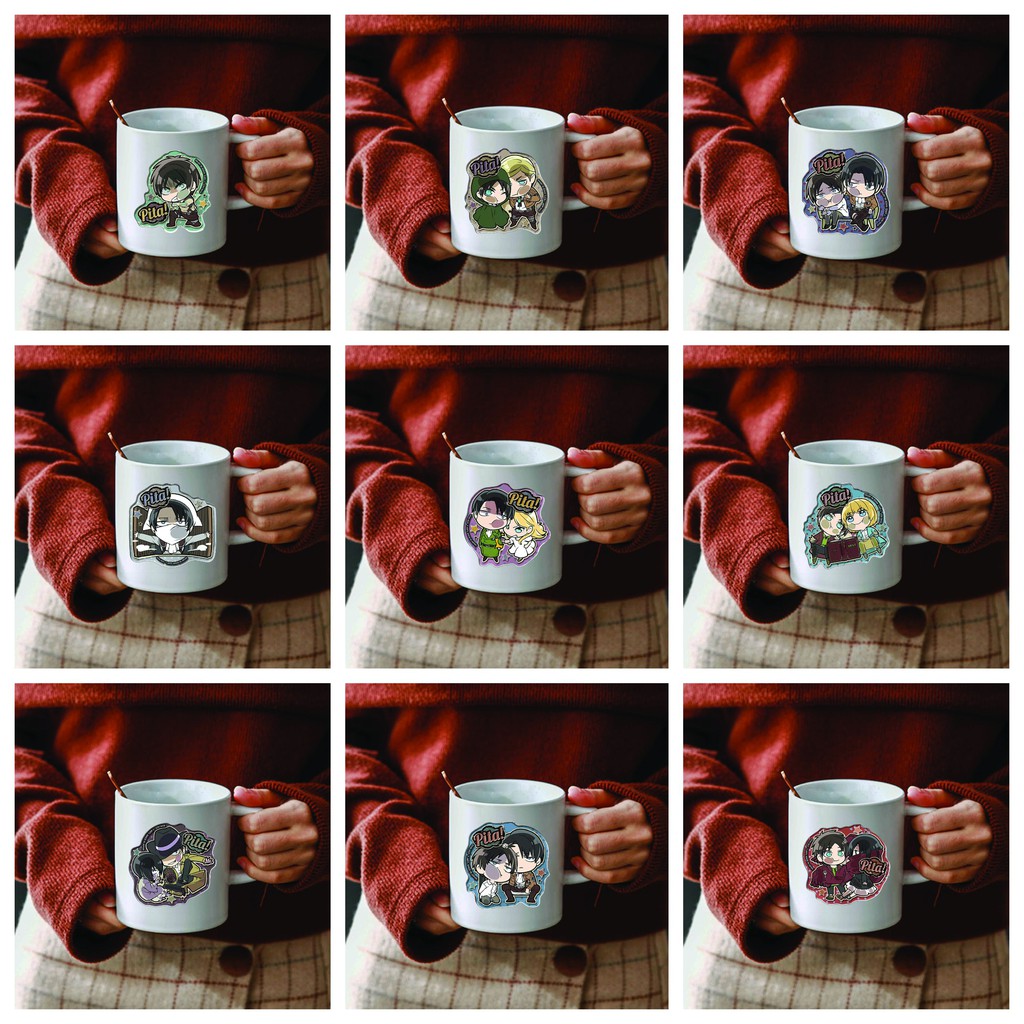 Cốc sứ trắng in hình ATTACK ON TITAN Đại Chiến Titan anime chibi dễ thương xinh xắn M2