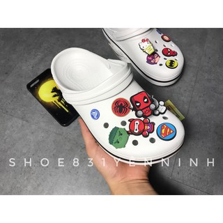 Dép sục cá sấu trằng + tặng 10 jibbitz + hộp