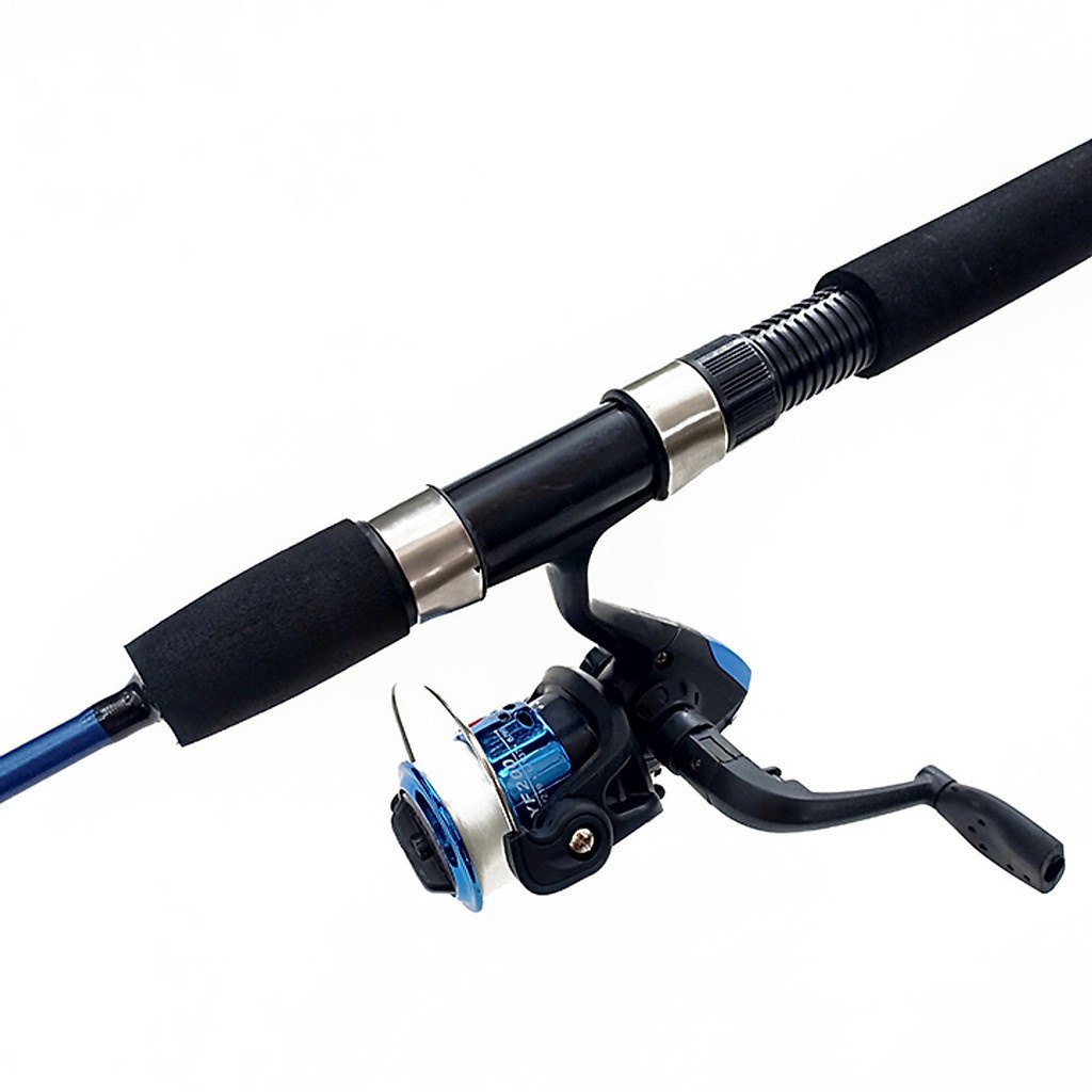 Bộ cần 2 khúc đặc đen Shimano + Máy YF200 kèm phụ kiện , Bộ cần giá rẻ tải cá Siêu bạo lực - Lão Ngư