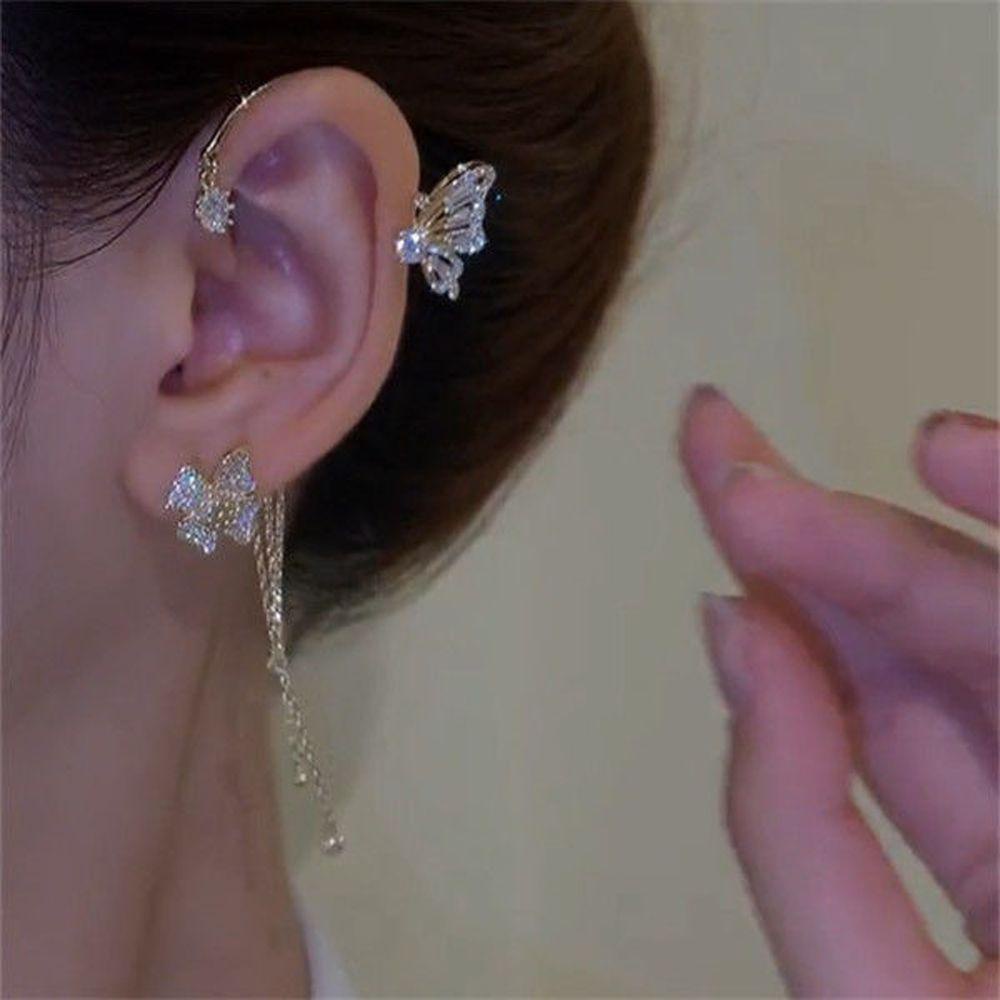 Aroma cô gái bông tai pháp cổ điển hoa trang sức thời trang sang trọng tai cổ tích kẹp xương