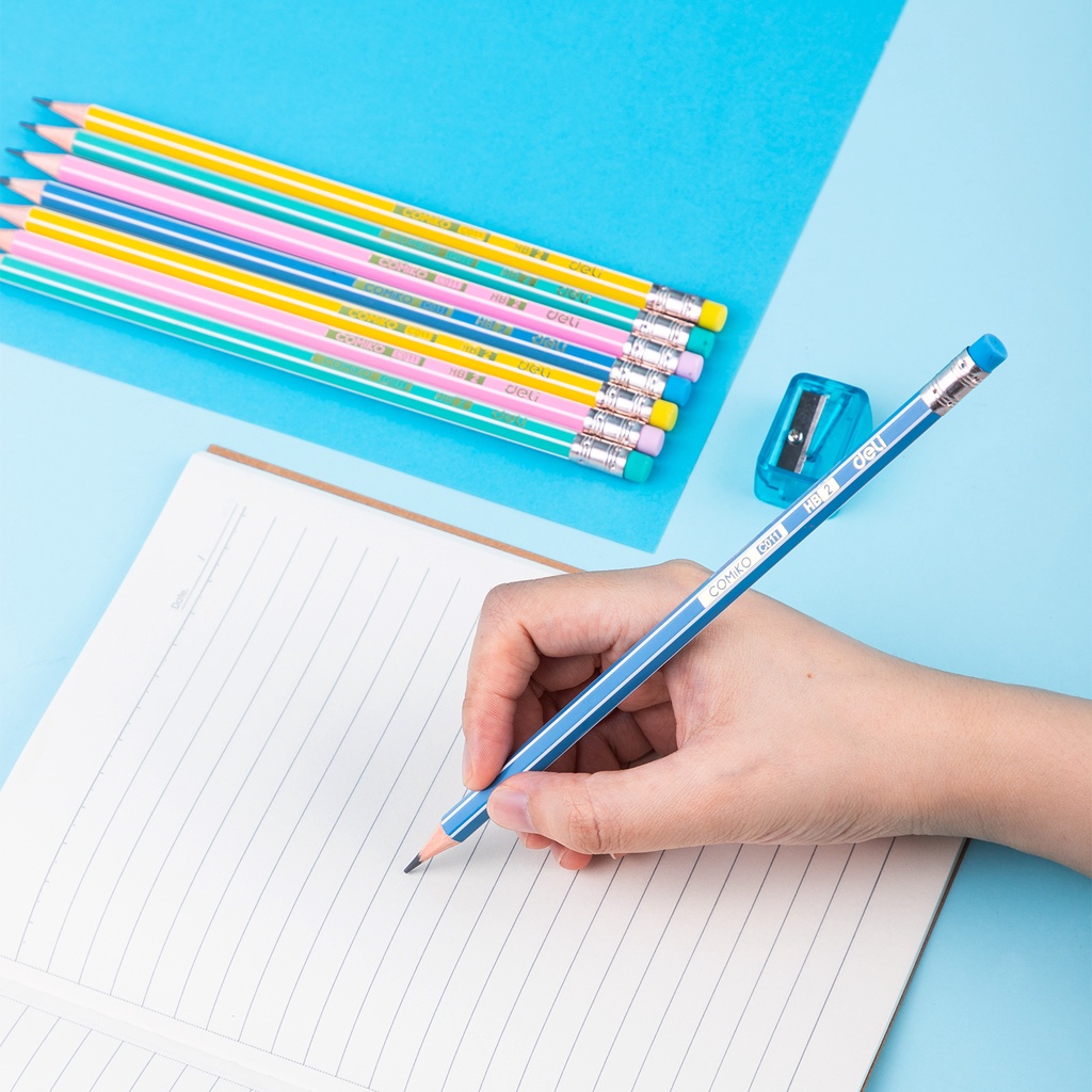 Hộp 12 Cây Bút Chì HB / 2B Kèm Gôm Tẩy EC011