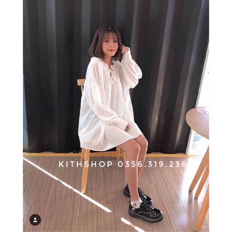 Áo babydoll form rộng oversize giấu quần ulzzang hottrend hottrend