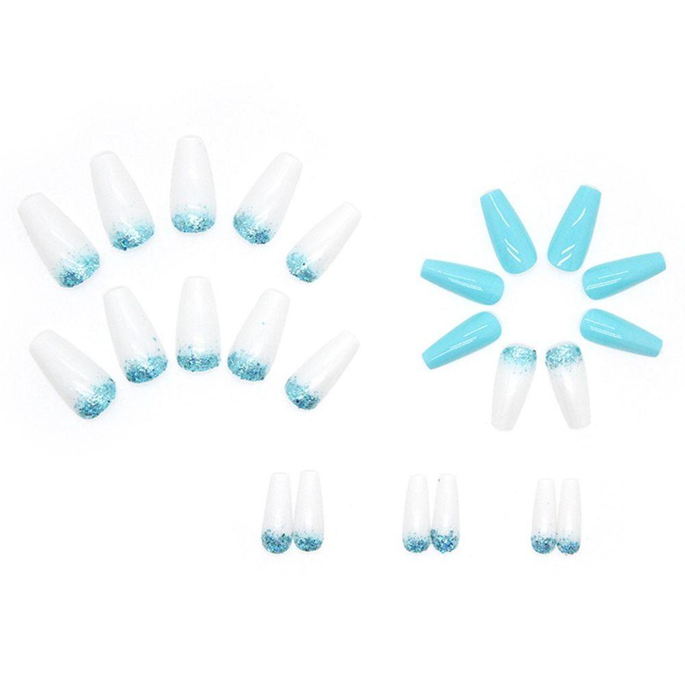 XIANTIN Bộ 24 Móng Tay Giả Che Phủ Toàn Diện Đính Kim Cương Giả Tháo Rời Được Kiểu Pháp