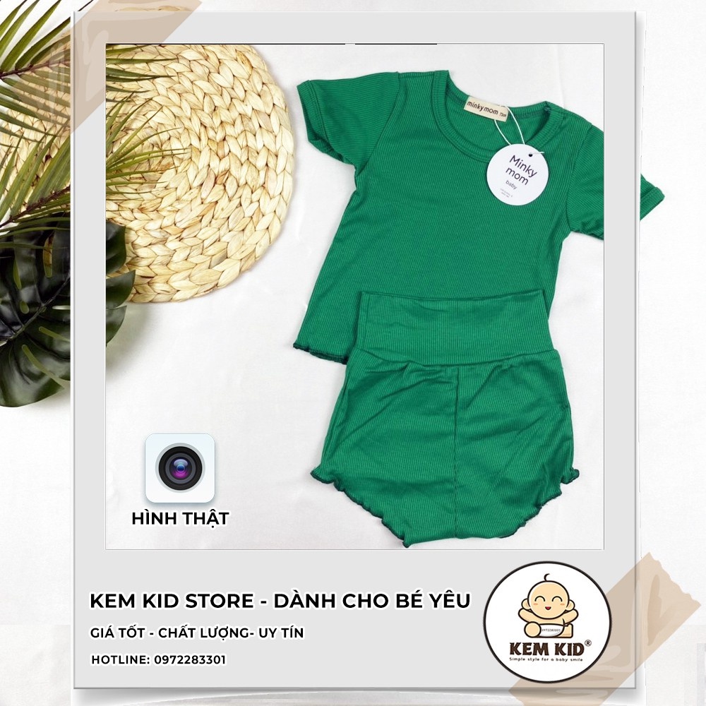 Bộ Minky Mom Thun Len Gân Chip, vải thun lạnh siêu mát, mềm mịn thấm hút mồ hôi cho bé