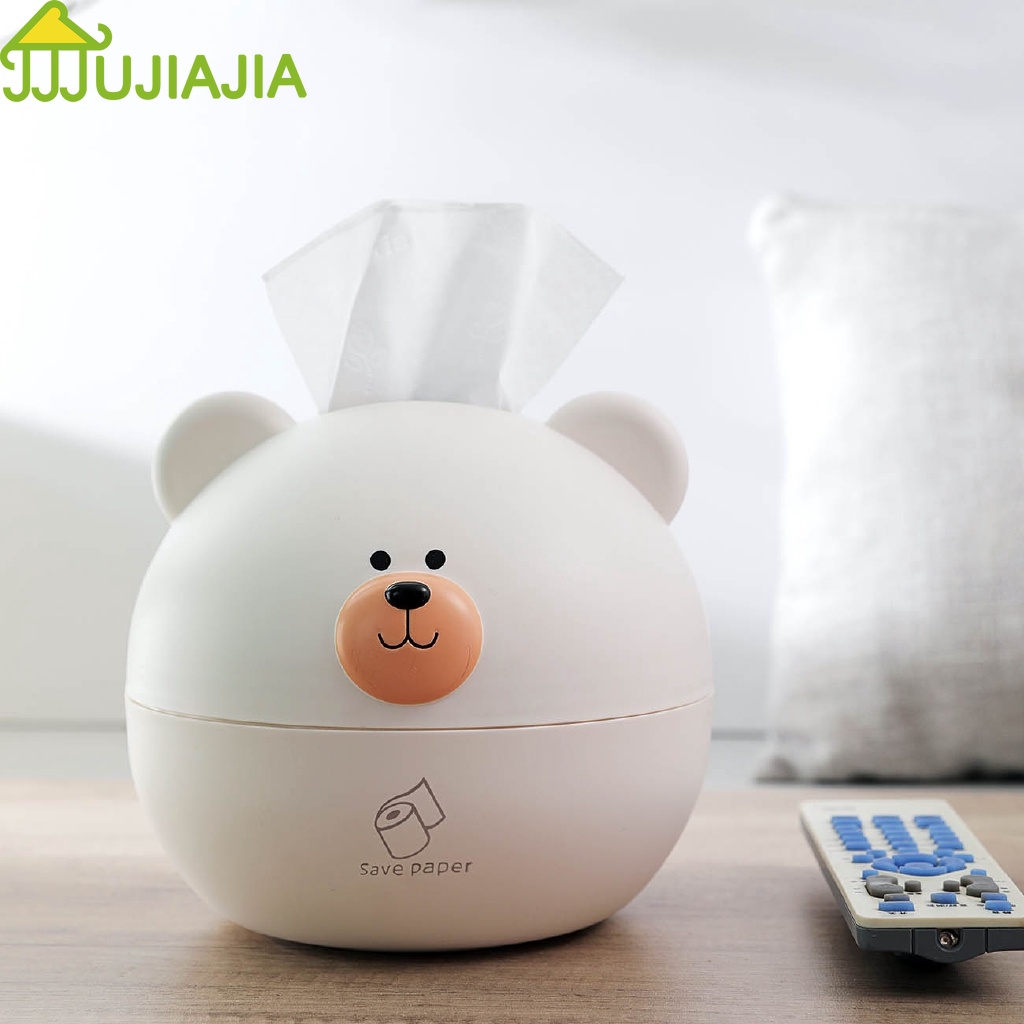 Hộp để khăn giấy JUJIAJIA hoạt hình gấu dễ thương cho phòng khách