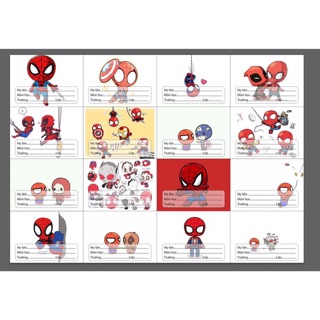 Nhãn vở siêu nhận spiderman 16 chiếc