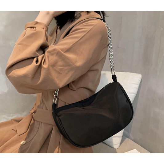 ( MÀU ĐEN) Túi kẹp nách vải dù không thấm nước dây xich S010 | BigBuy360 - bigbuy360.vn