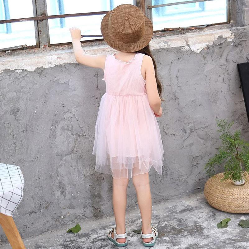 Đầm xòe cộc tay phối họa tiết trái dứa / cầu vồng xinh xắn dành cho bé gái