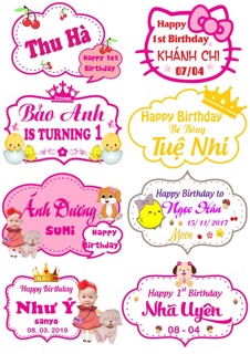 Bảng tên bé kèm chibi