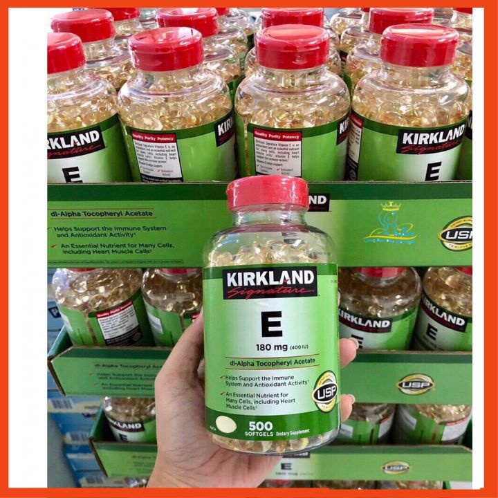 Vitamin E Kirkland 500v Mỹ [NSX 2021 HSD 2025] 400 IU đẹp da, chống lão hoá, giữ mãi tuổi xuân