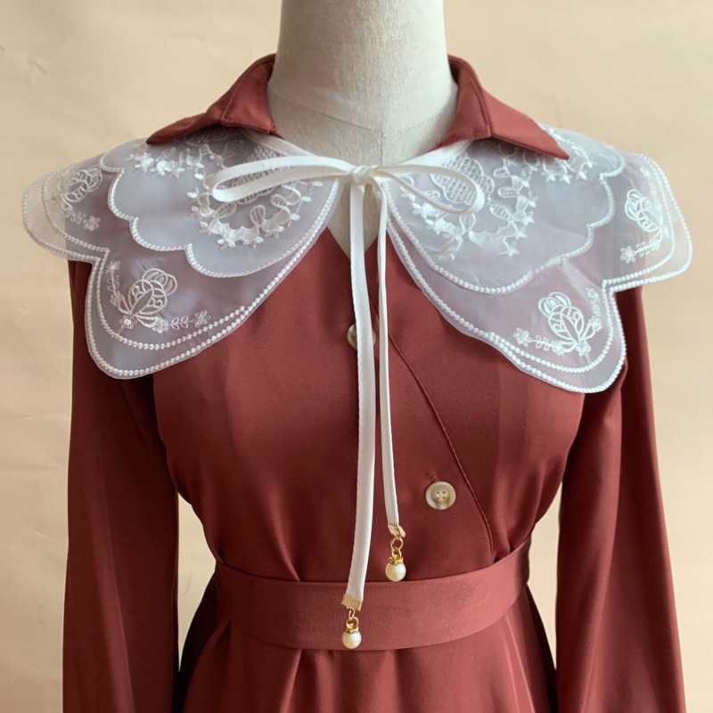 Cổ Áo Giả Thêu Họa Tiết Phong Cách Hán Phục Xinh Xắn