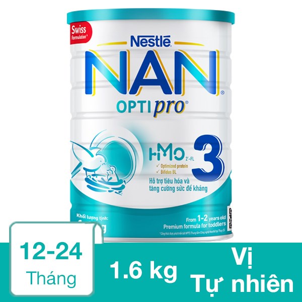 Sữa Bột Nestle NAN OPTIPRO 3 HMO – Hộp 1.6KG.