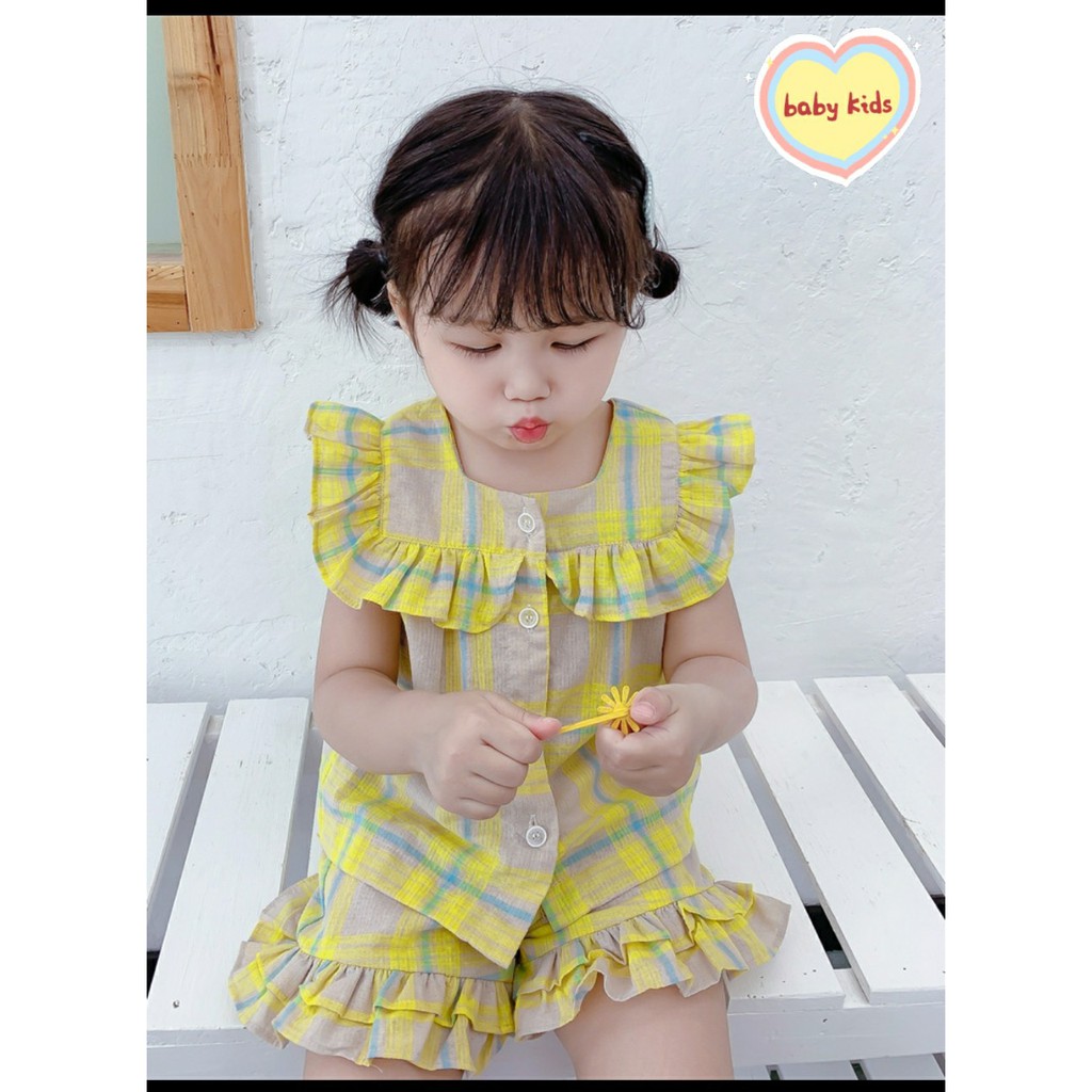 (6-18kg) Bộ đùi caro bé gái siêu cute mới về ( hình thật)