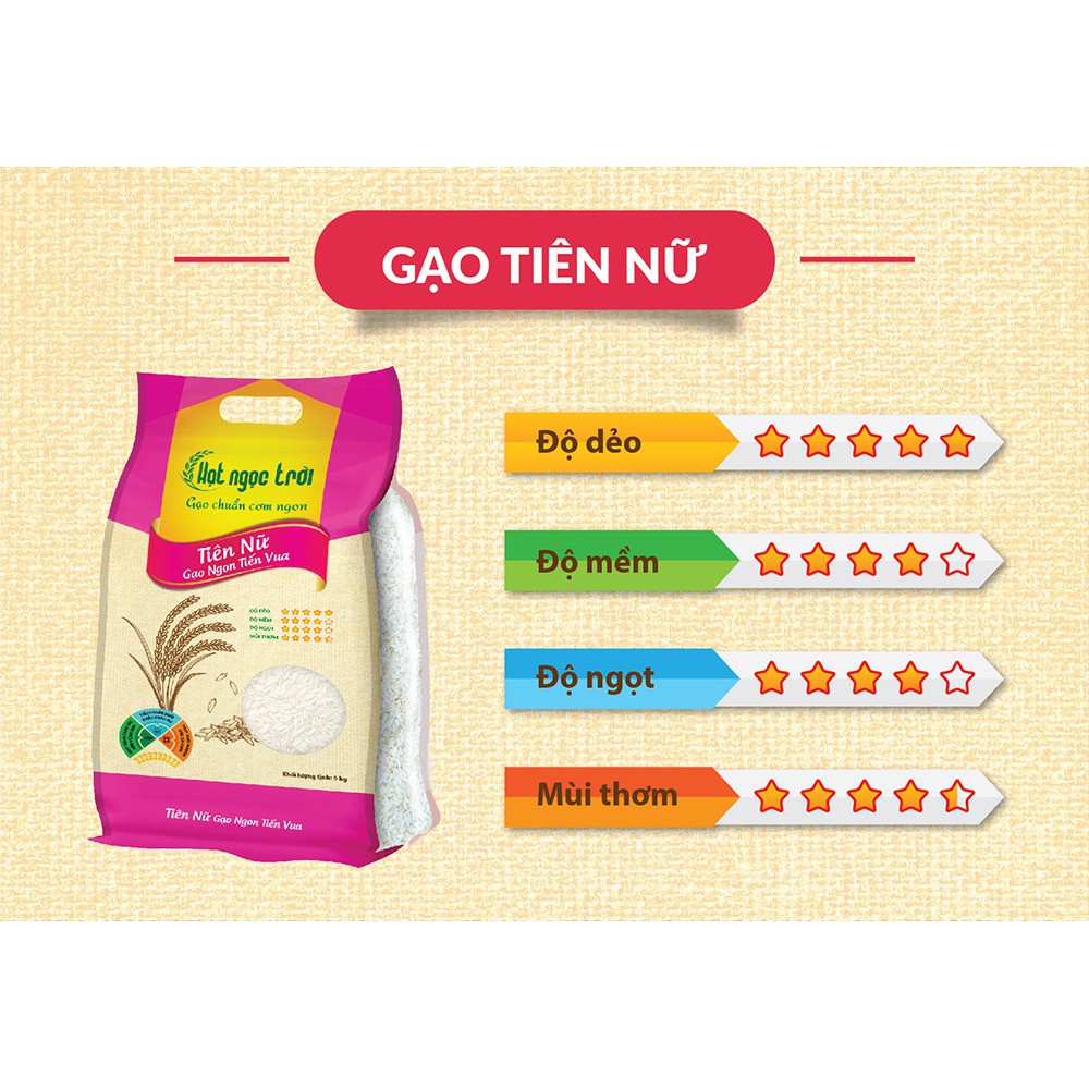 [G01] Gạo Hạt Ngọc Trời Tiên Nữ Túi 5Kg - Date mới nhất S031