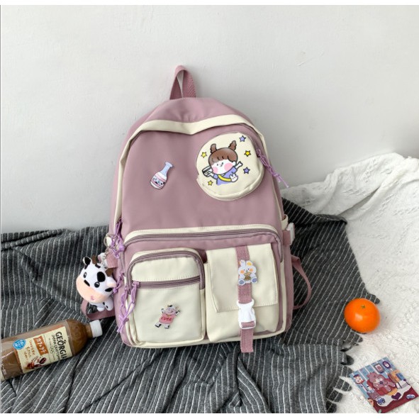 Balo ulzzang nam nữ đi học chống thấm túi nhỏ giá rẻ (không kèm móc bò) BAG U GOC295