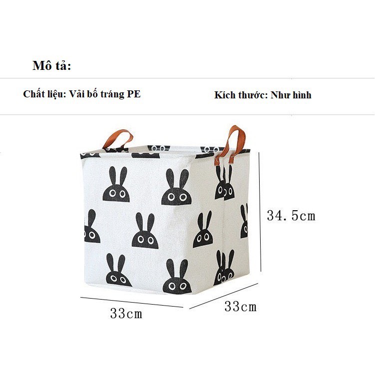 Giỏ vải VUÔNG đựng đồ đa năng, sọt vải để quần áo vải bố chống thấm nước