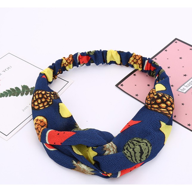 Khăn turban, Băng đô,băng tóc cài tóc quấn tóc bờm vải hình hoa quả thời trang cá tính 4 màu cho bạn nữ