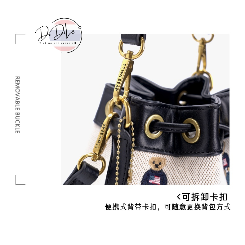 ‼ SẴN  SG ‼ Ttwn Bear Túi Canvas Bánh Ú Tn-1713 - Di Di Lê - Sẵn Ship
