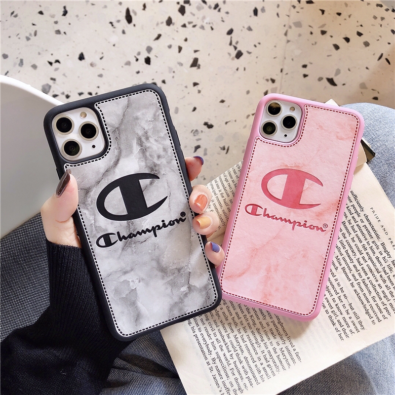 Vỏ PU bằng da mềm Fashion Brand USA Champion  3D PU Leather Shockproof Phone Case IPhone 7 8 6 6S Plus 11 Pro Max XS Max X XR Cover Casing