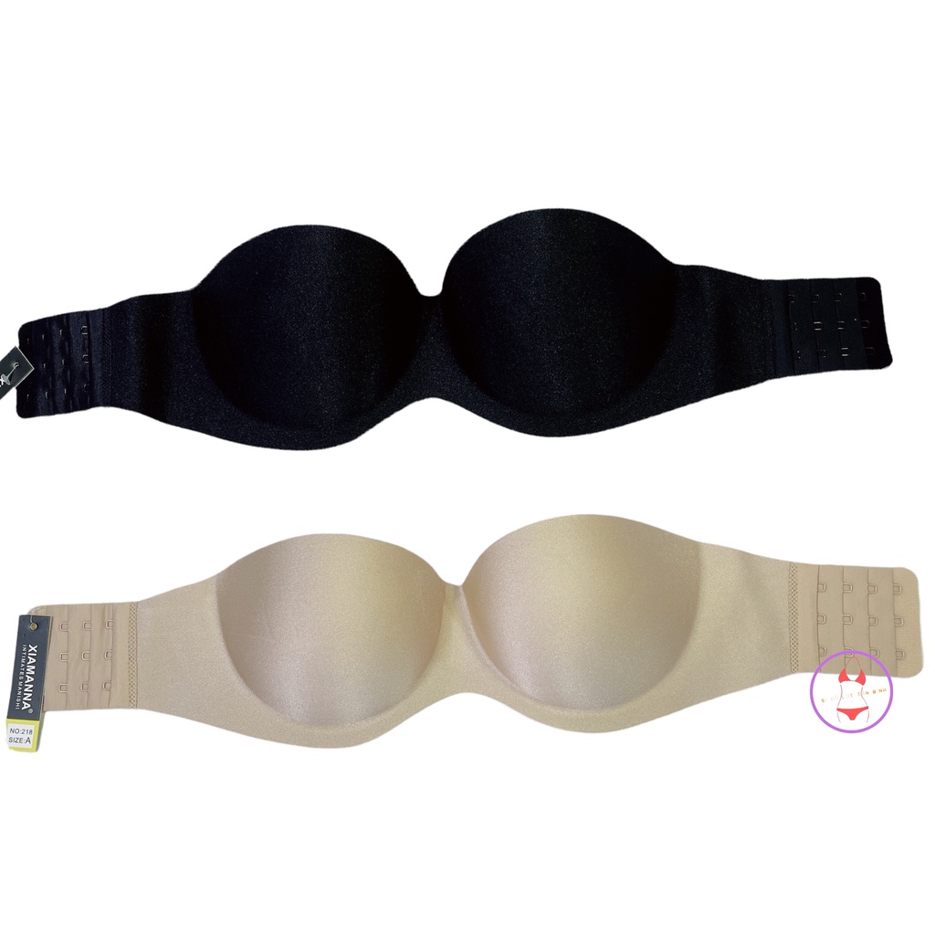 Áo ngực su đúc cúp ngang, dây lưng trong suốt mang váy đầm trễ vai MS218