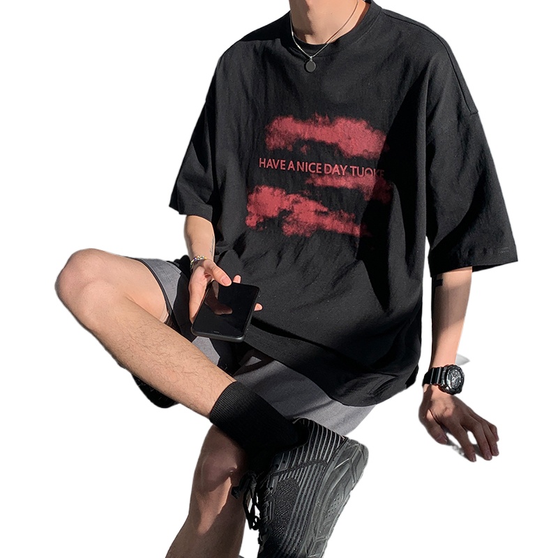 Áo Thun Tay Ngắn Dáng Rộng In Hình Đám Mây 3 Màu Sắc Thời Trang Mùa Hè Cho Nam Và Nữ Size S-8XL