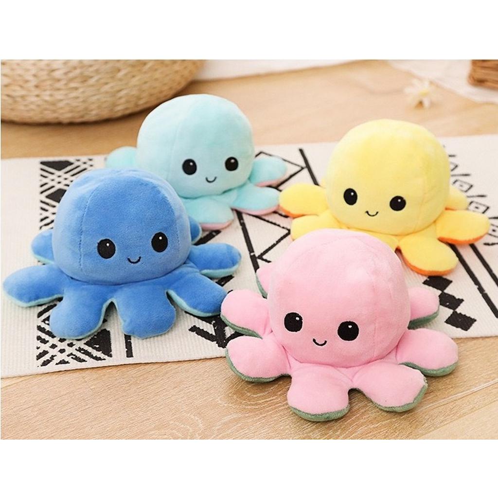 Búp bê bạch tuộc nhung lông dễ thương lật hai mặt đồ chơi trẻ em quà tặng gấu bông size 20 cm
