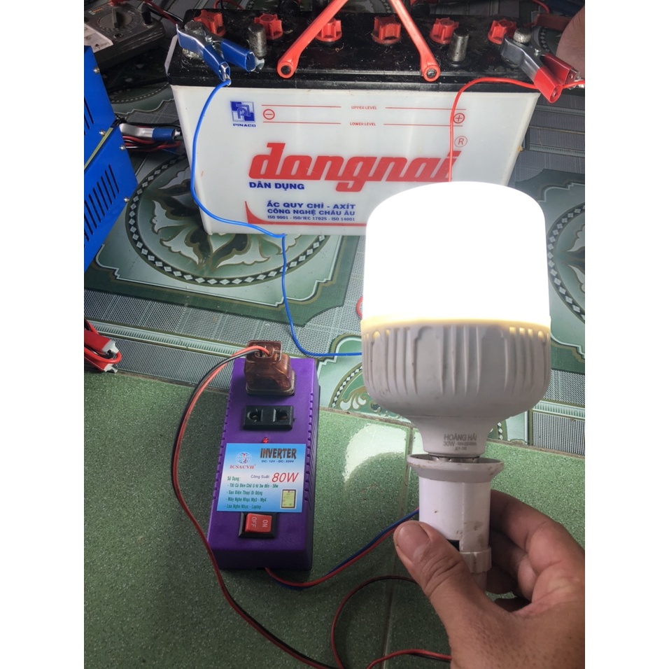 BỘ ĐẢO ĐIỆN- KÍCH ĐIỆN 12vDC ra 220vDC- 80W