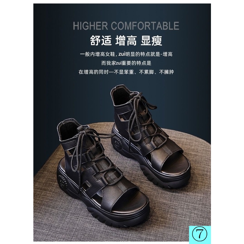 Giày Sandal Đế Xuồng Dày Dặn Bằng Da Mềm Chống Trượt Thoải Mái Thời Trang Xuân Hè 2022 Dành Cho Bạn Nữ