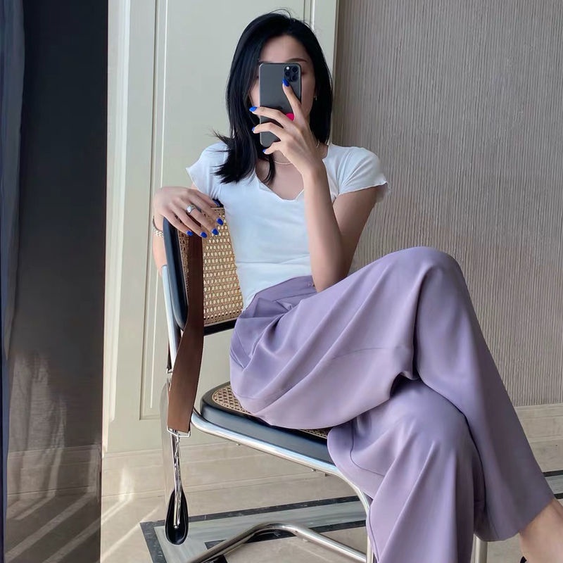 Áo Thun Nữ crop top Cổ Chữ V Tay Ngắn Dáng Ôm Phong Cách Hàn Quốc Thời Trang Cho Áo phông Nữ NZ-TX-07