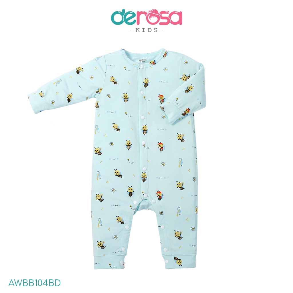 Bộ body cho bé sơ sinh DEROSA KIDS đồ bộ bé gái và bé trai bamboo | 0 - 6 tháng | WBB104/WBB152