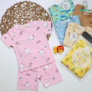 Bộ Minky Mom Cộc Tay Cho Bé Gái,Bé Trai 0 1 2 3 4 5 6 Tuổi Hình Thú Vải Cotton-Quần Áo Trẻ Em Đồ Bộ Cho Bé Thỏ,Mèo,Ô Tô