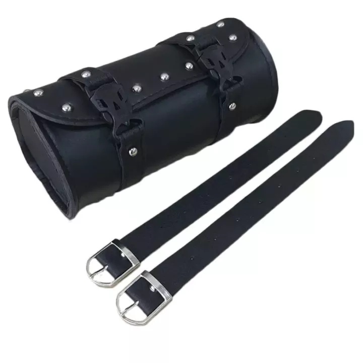 Túi Trống Tròn Mini 21cm Đuôi Xe Máy Chống Nước cho xe Moto/xe đạp bằng da PU