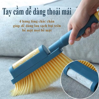 Chổi quét bụi đa năng kiêm cây lăn bụi lông tóc ga giường ghế sofa quần áo đa năng 2in1