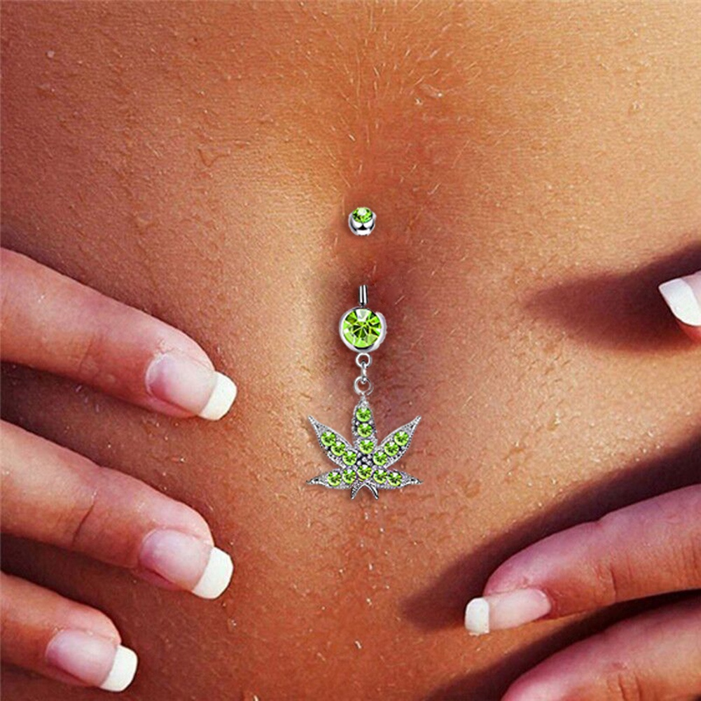 Khuyên Rốn Hình Trái Tim Đính Đá Pha Lê Thời Trang