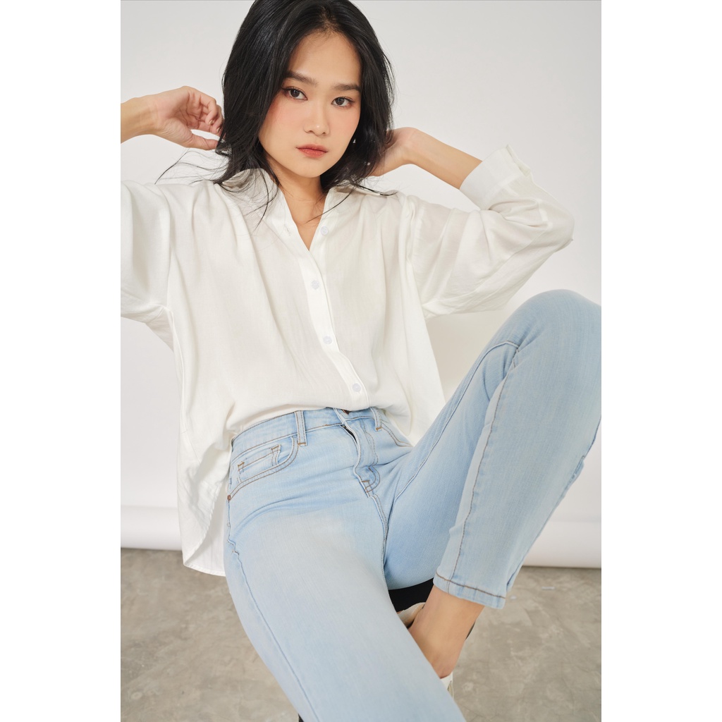 Áo somi cotton trơn 4 màu LENCLOTHING 8287