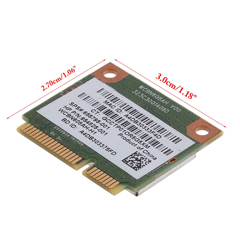Card Bluetooth không dây mini PCIe Card 802.11bgn 655795-001 654825-001 ar5b225