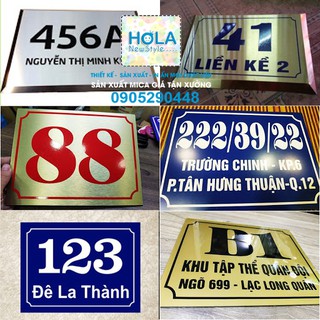 Biển số nhà mica, in theo yêu cầu ( bảo hành 5 năm)