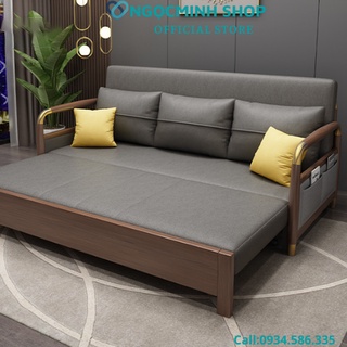 Giường sofa thông minh, sofa đa năng gấp gọn đa năng tay gỗ khung thép tĩnh điện bền đẹp