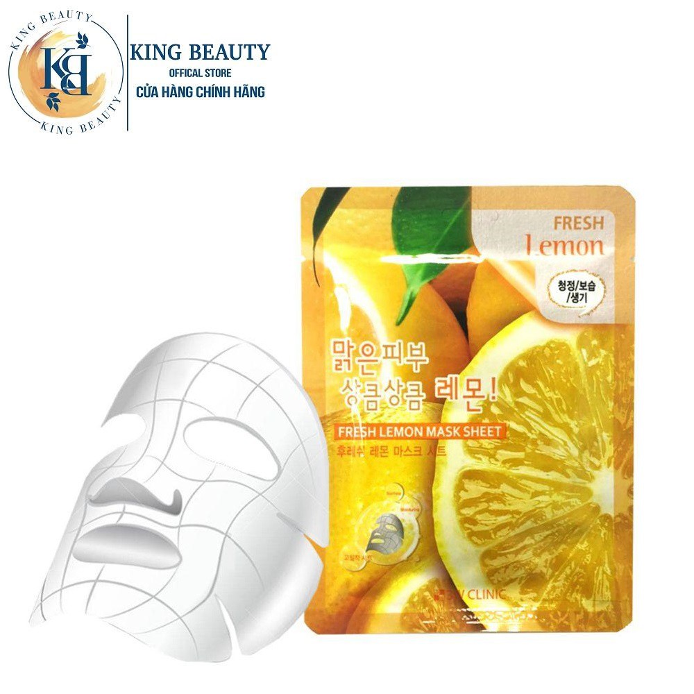 Mặt nạ dưỡng trắng da chiết xuất từ chanh 3W Clinic Fresh Lemon Mask Sheet 23ml